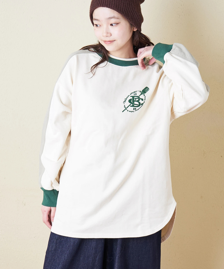 CUBE SUGAR(キューブシュガー) |【冬新作】裏毛 袖切替 ビッグ プルオーバー スウェット