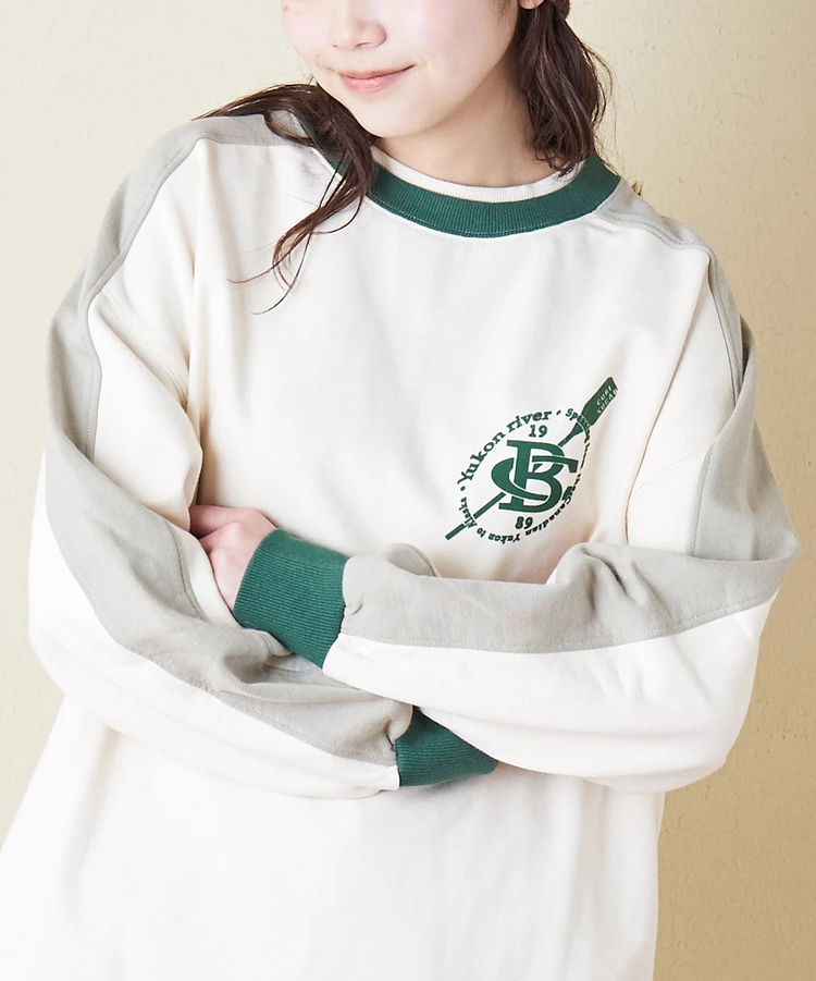 CUBE SUGAR(キューブシュガー) |【冬新作】裏毛 袖切替 ビッグ プルオーバー スウェット