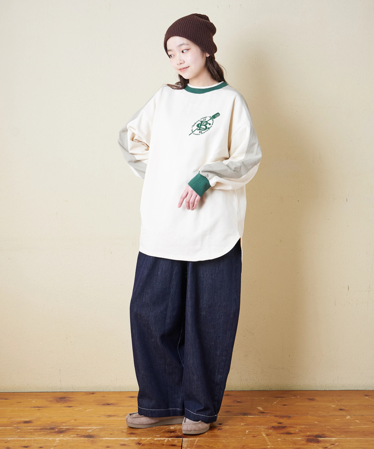 CUBE SUGAR(キューブシュガー) |【冬新作】裏毛 袖切替 ビッグ プルオーバー スウェット
