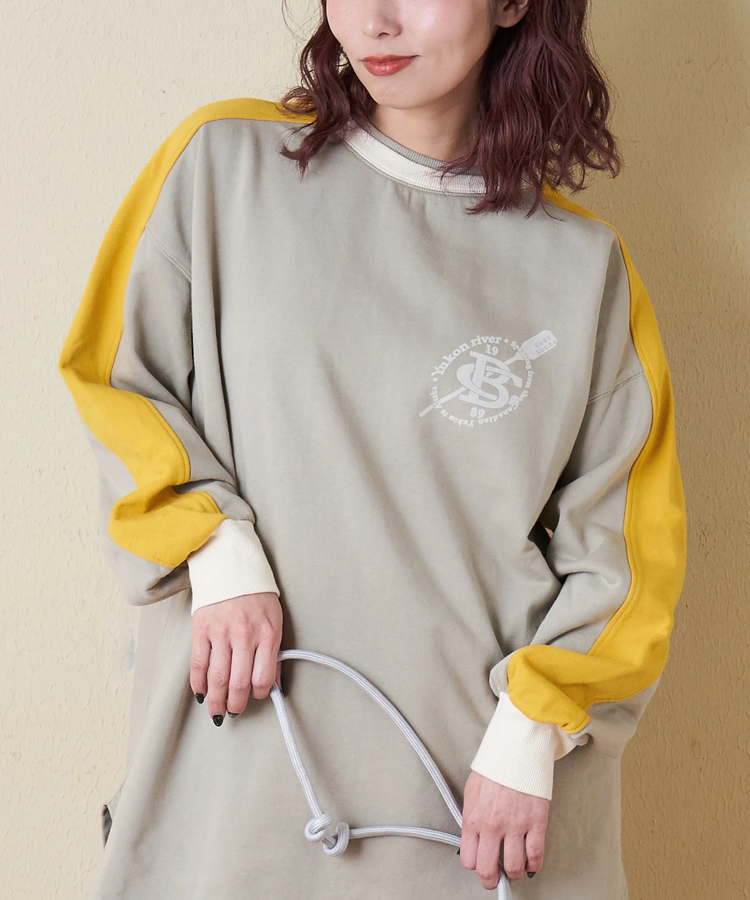 CUBE SUGAR(キューブシュガー) |【冬新作】裏毛 袖切替 ビッグ プルオーバー スウェット