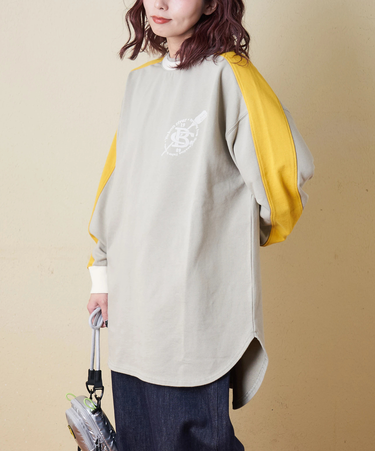 CUBE SUGAR(キューブシュガー) |【冬新作】裏毛 袖切替 ビッグ プルオーバー スウェット