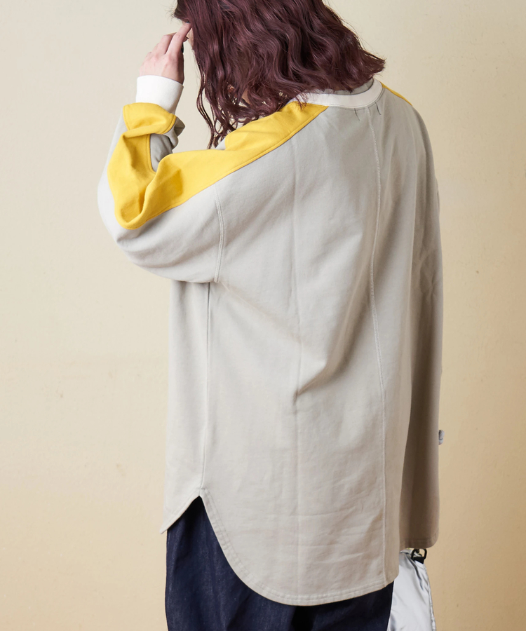 CUBE SUGAR(キューブシュガー) |【冬新作】裏毛 袖切替 ビッグ プルオーバー スウェット