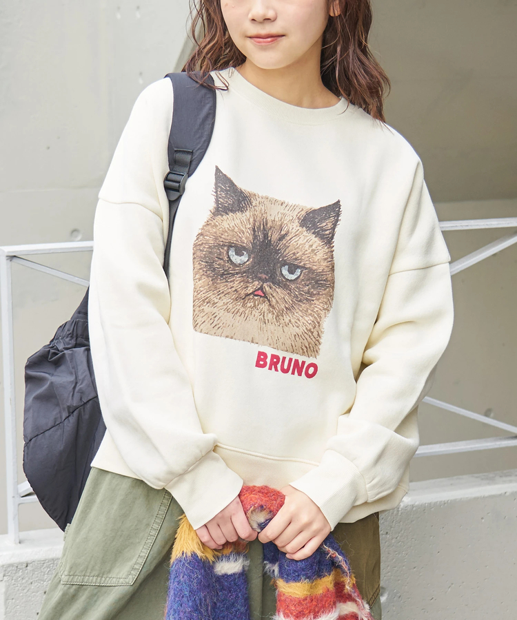 CUBE SUGAR(キューブシュガー) |【秋冬新作】CVC ガーゼ裏毛 裏起毛 スウェット アニマルプリント プルオーバー