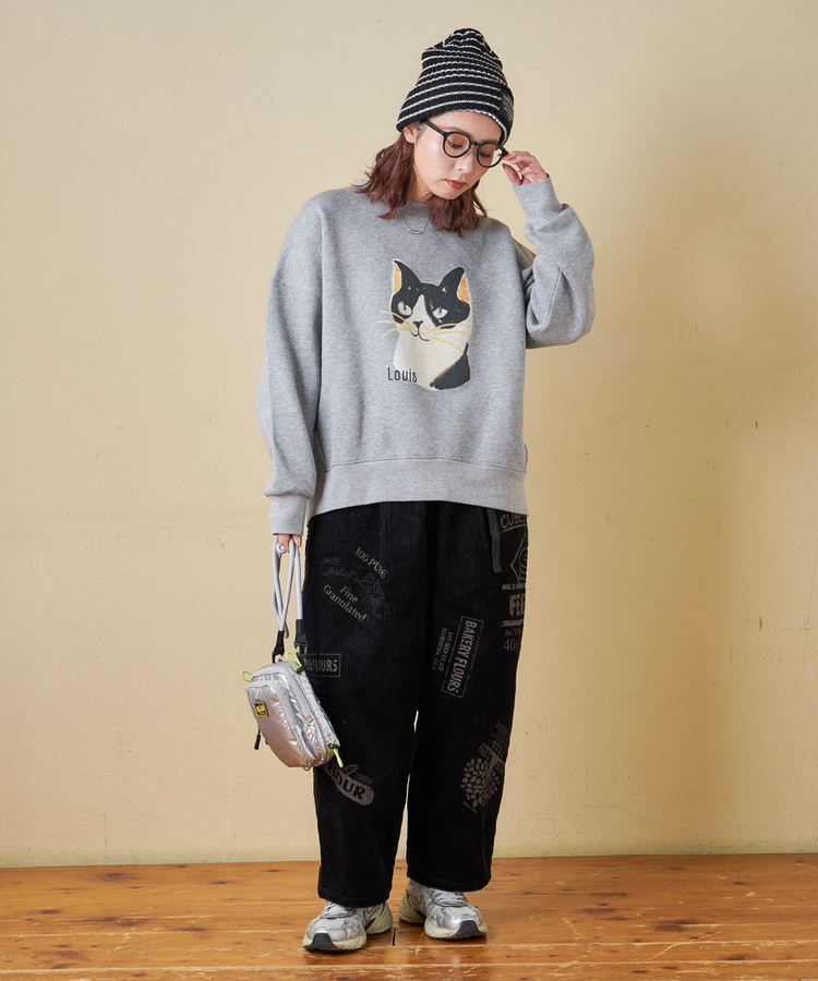 CUBE SUGAR(キューブシュガー) |【秋冬新作】CVC ガーゼ裏毛 裏起毛 スウェット アニマルプリント プルオーバー