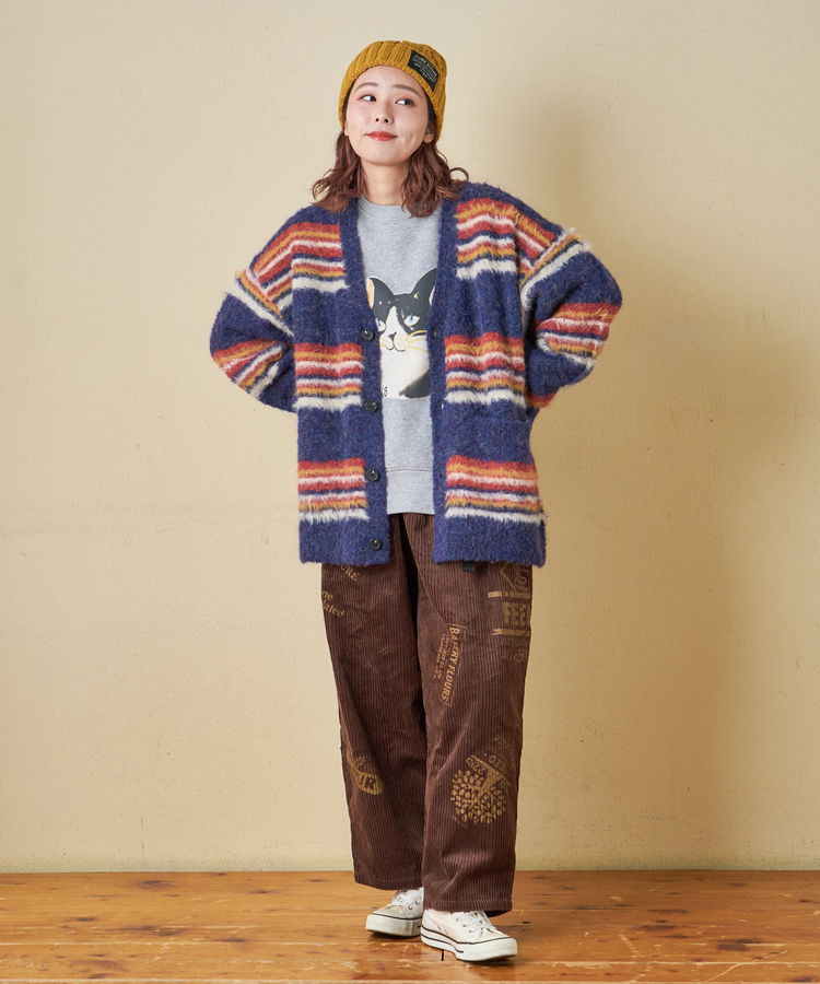 CUBE SUGAR(キューブシュガー) |【秋冬新作】CVC ガーゼ裏毛 裏起毛 スウェット アニマルプリント プルオーバー