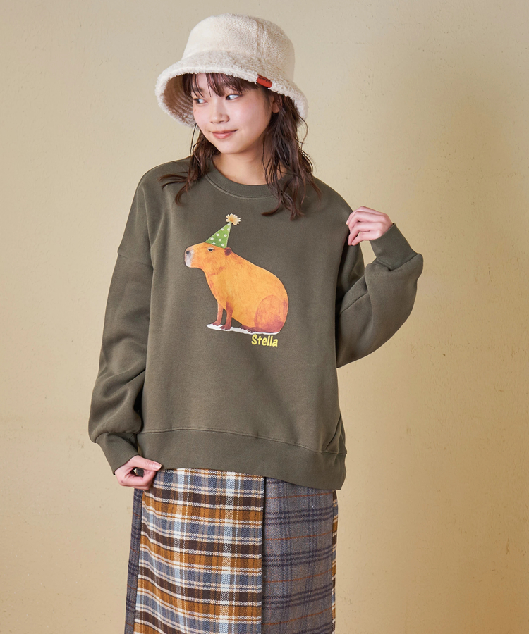 CUBE SUGAR(キューブシュガー) |【秋冬新作】CVC ガーゼ裏毛 裏起毛 スウェット アニマルプリント プルオーバー