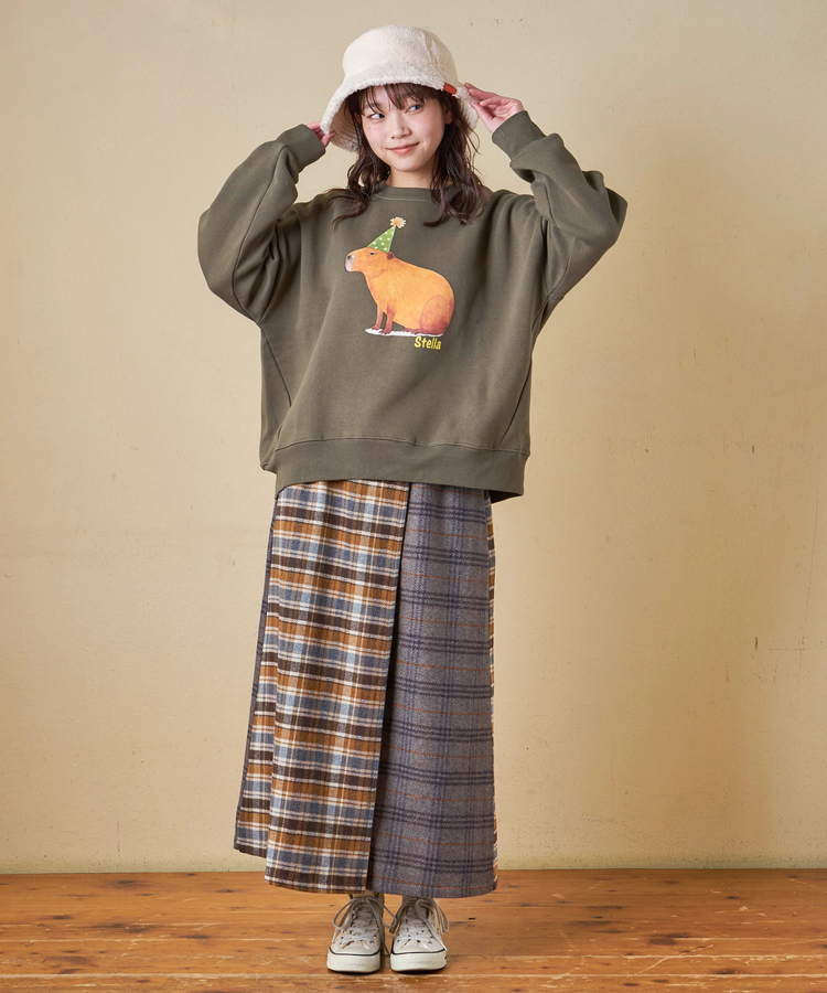 CUBE SUGAR(キューブシュガー) |【秋冬新作】CVC ガーゼ裏毛 裏起毛 スウェット アニマルプリント プルオーバー