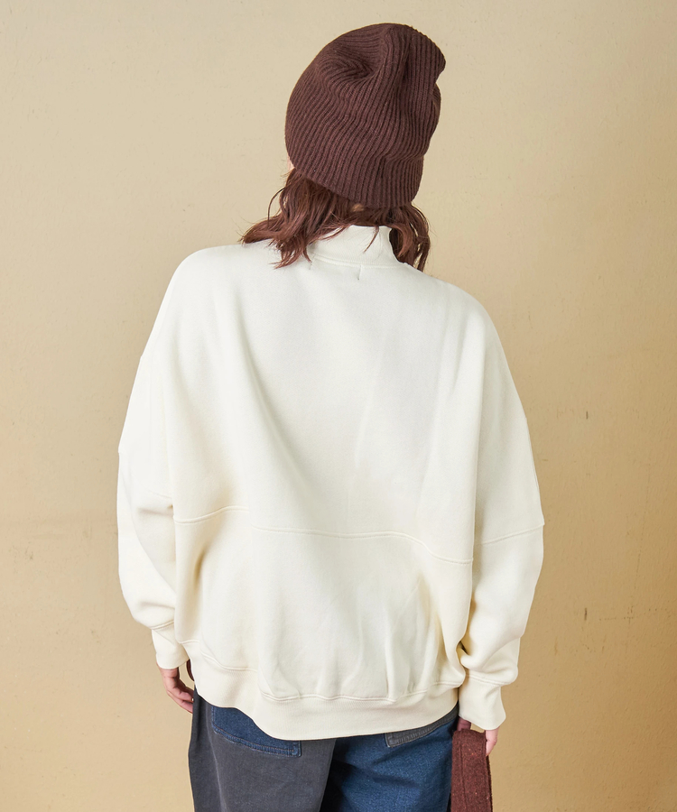 CUBE SUGAR(キューブシュガー) |【秋冬新作】CVC ガーゼ裏毛 裏起毛 スウェット 変形 ドルマン ハーフジップ プルオーバー