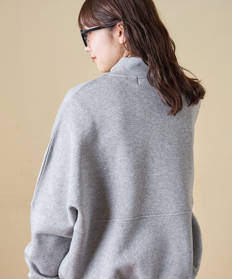 CUBE SUGAR(キューブシュガー) |【秋冬新作】CVC ガーゼ裏毛 裏起毛 スウェット 変形 ドルマン ハーフジップ プルオーバー