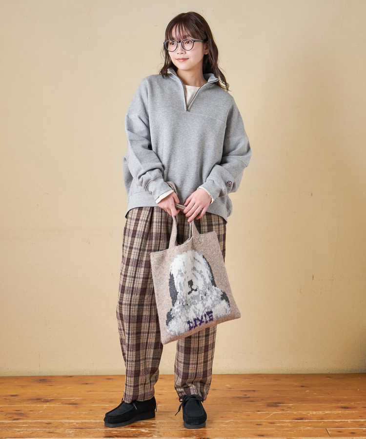 CUBE SUGAR(キューブシュガー) |【秋冬新作】CVC ガーゼ裏毛 裏起毛 スウェット 変形 ドルマン ハーフジップ プルオーバー