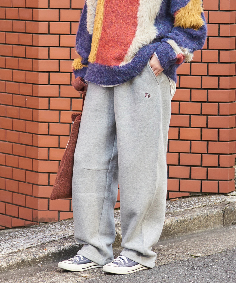 CUBE SUGAR(キューブシュガー) |【秋冬新作】CVC ガーゼ裏毛 裏起毛 スウェット カーヴィ パンツ