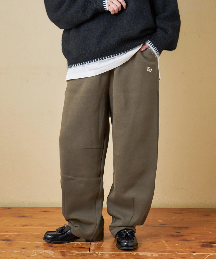 CUBE SUGAR(キューブシュガー) |【秋冬新作】CVC ガーゼ裏毛 裏起毛 スウェット カーヴィ パンツ