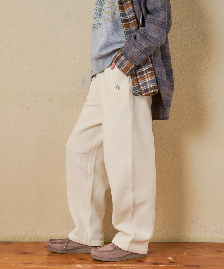 CUBE SUGAR(キューブシュガー) |【秋冬新作】CVC ガーゼ裏毛 裏起毛 スウェット カーヴィ パンツ