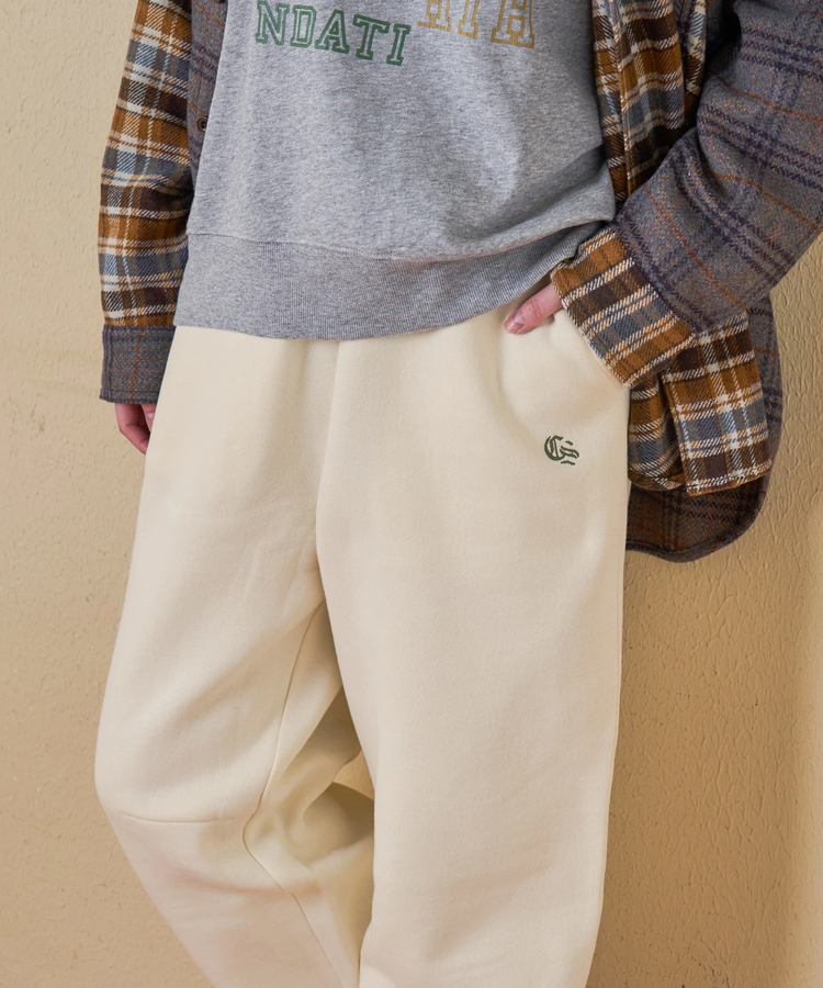 CUBE SUGAR(キューブシュガー) |【秋冬新作】CVC ガーゼ裏毛 裏起毛 スウェット カーヴィ パンツ