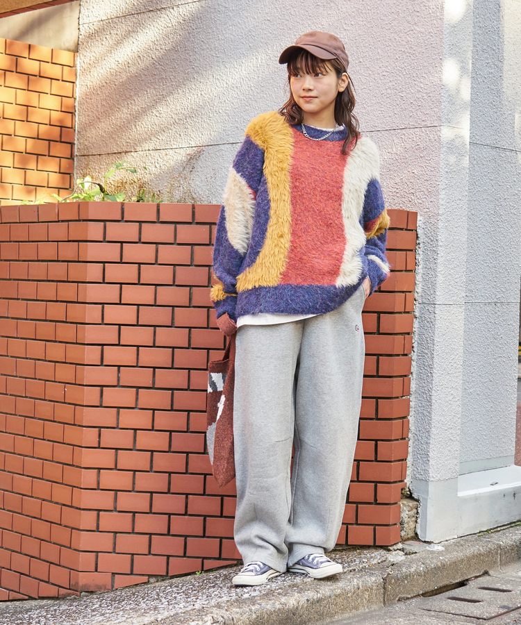 CUBE SUGAR(キューブシュガー) |【秋冬新作】CVC ガーゼ裏毛 裏起毛 スウェット カーヴィ パンツ