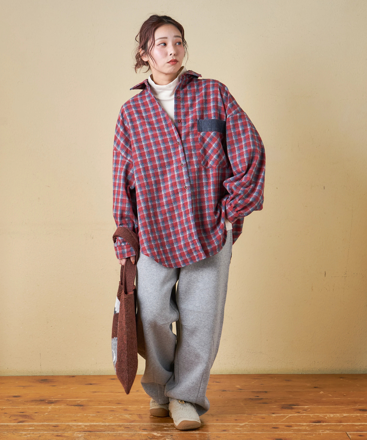 CUBE SUGAR(キューブシュガー) |【秋冬新作】CVC ガーゼ裏毛 裏起毛 スウェット カーヴィ パンツ