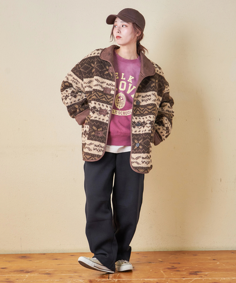 CUBE SUGAR(キューブシュガー) |【秋冬新作】CVC ガーゼ裏毛 裏起毛 スウェット カーヴィ パンツ