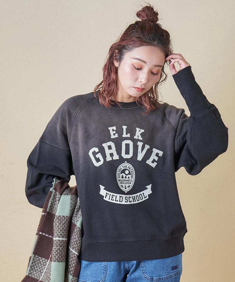 CUBE SUGAR(キューブシュガー) |【秋冬新作】30/10裏毛 パウダー加工 スウェット ラグラン 切替 プルオーバー