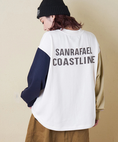 【冬新作】TC裏毛 スウェット バックプリント ドロスト プルオーバー