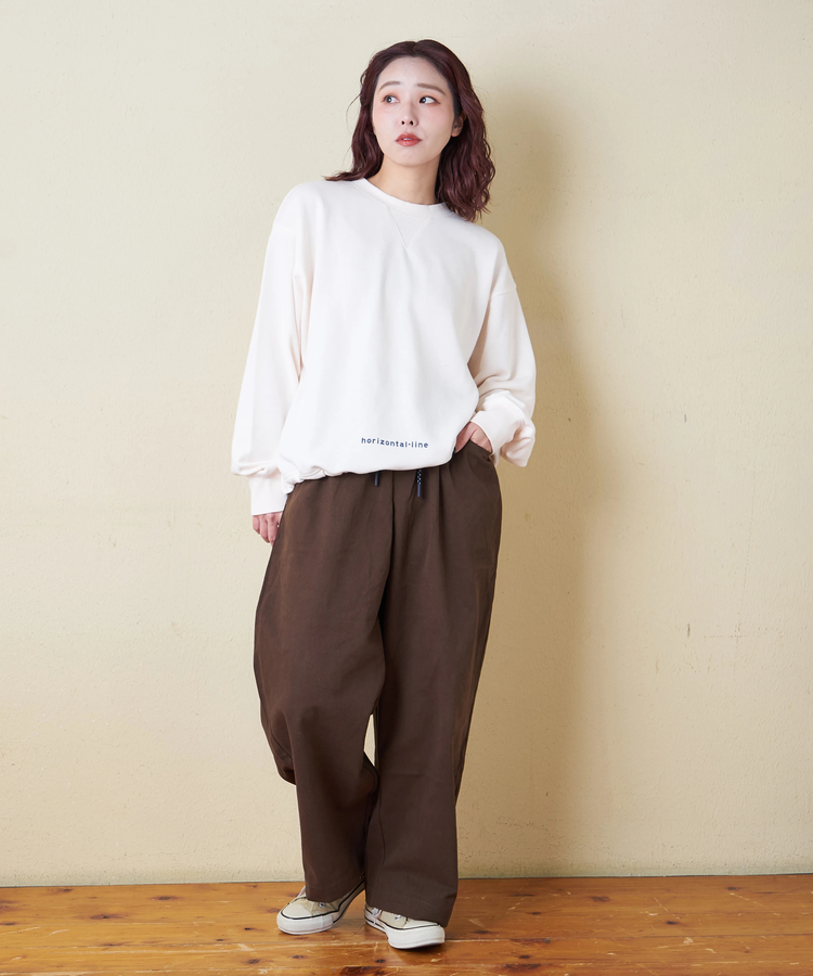 CUBE SUGAR(キューブシュガー) |【冬新作】TC裏毛 スウェット バックプリント ドロスト プルオーバー