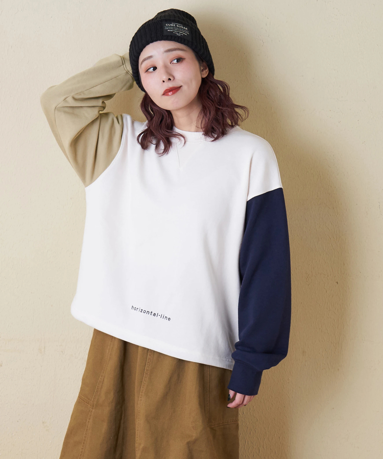 CUBE SUGAR(キューブシュガー) |【冬新作】TC裏毛 スウェット バックプリント ドロスト プルオーバー