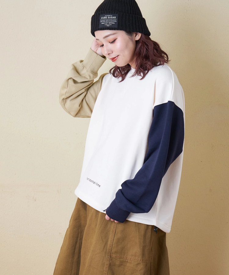 CUBE SUGAR(キューブシュガー) |【冬新作】TC裏毛 スウェット バックプリント ドロスト プルオーバー