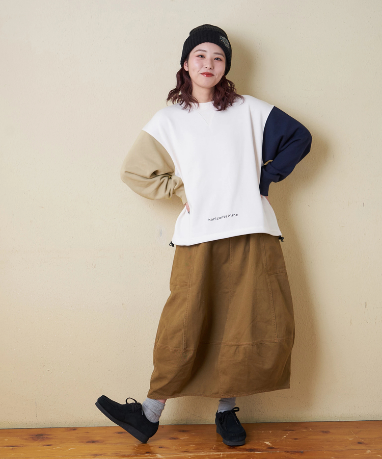 CUBE SUGAR(キューブシュガー) |【冬新作】TC裏毛 スウェット バックプリント ドロスト プルオーバー