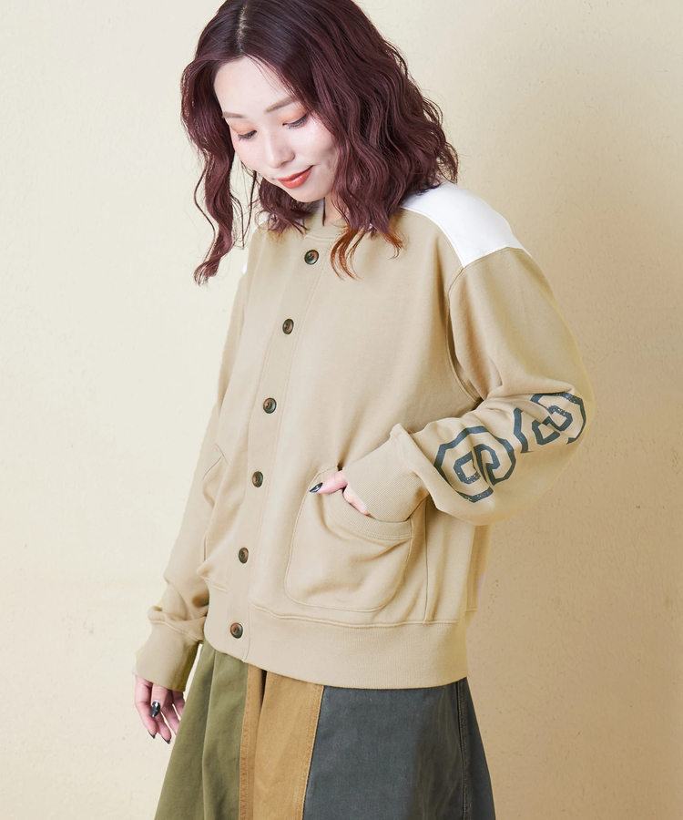 CUBE SUGAR(キューブシュガー) |【冬新作】TC裏毛 スウェット 配色 カーディガン