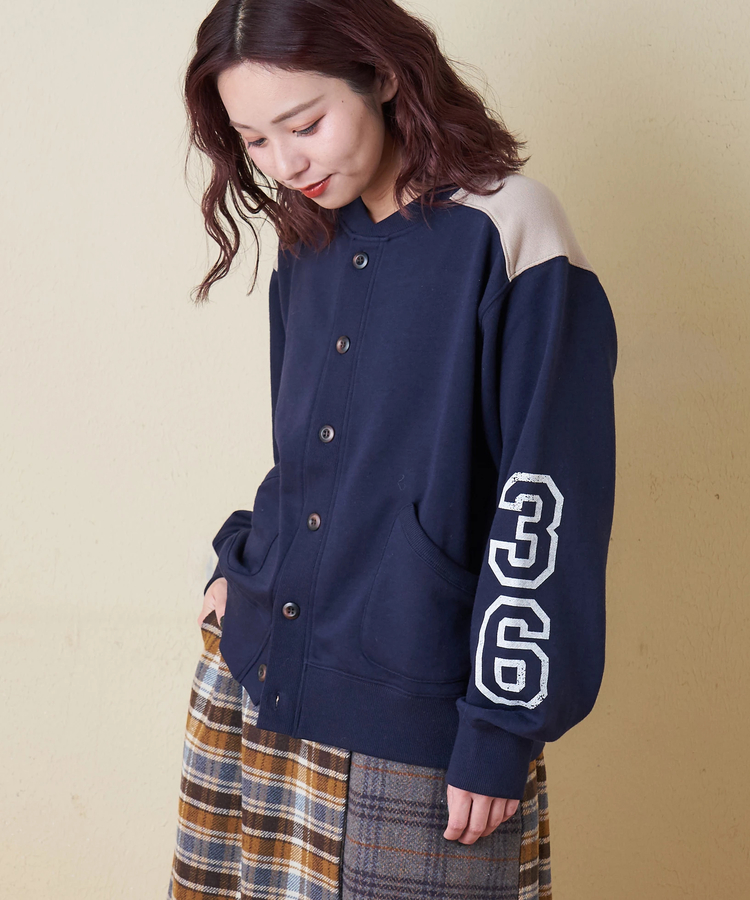 CUBE SUGAR(キューブシュガー) |【冬新作】TC裏毛 スウェット 配色 カーディガン