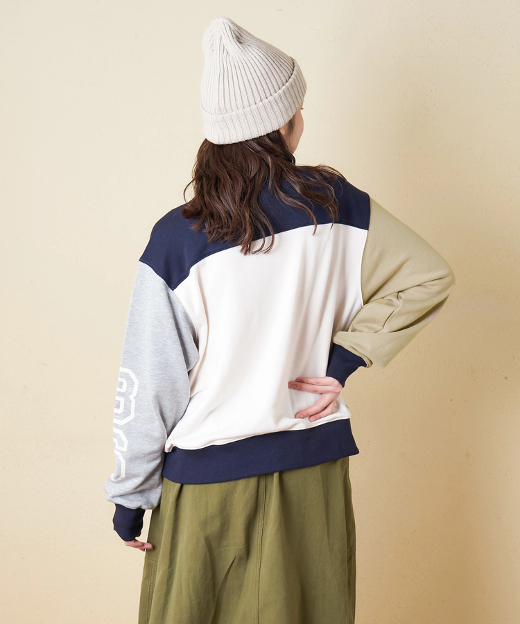 CUBE SUGAR(キューブシュガー) |【冬新作】TC裏毛 スウェット 配色 カーディガン