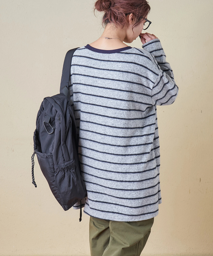 CUBE SUGAR(キューブシュガー) |【秋冬新作】ブラッシング ボーダー ビッグ プルオーバー