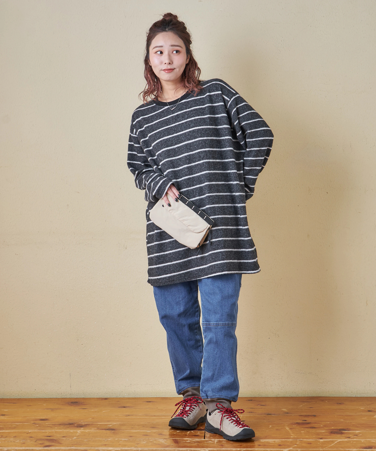 CUBE SUGAR(キューブシュガー) |【秋冬新作】ブラッシング ボーダー ビッグ プルオーバー
