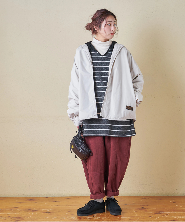 CUBE SUGAR(キューブシュガー) |【秋冬新作】ブラッシング ボーダー ビッグ パーカー