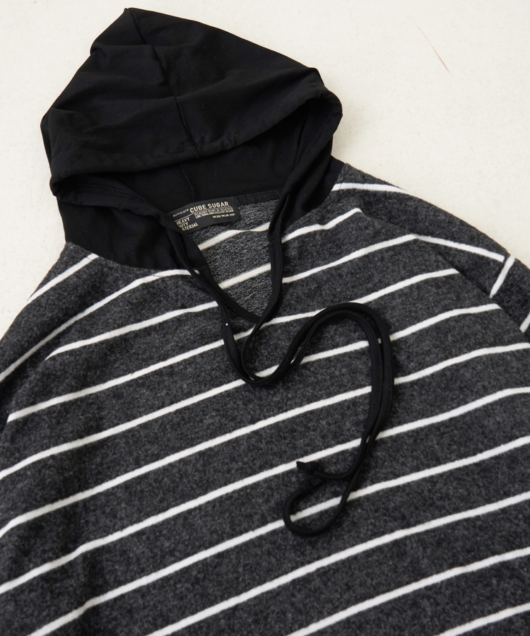 CUBE SUGAR(キューブシュガー) |【秋冬新作】ブラッシング ボーダー ビッグ パーカー