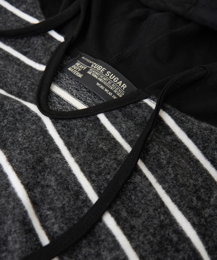 CUBE SUGAR(キューブシュガー) |【秋冬新作】ブラッシング ボーダー ビッグ パーカー