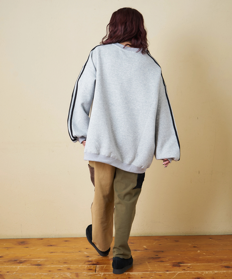 CUBE SUGAR(キューブシュガー) |【秋冬新作】袖ライン Vネック プルオーバー