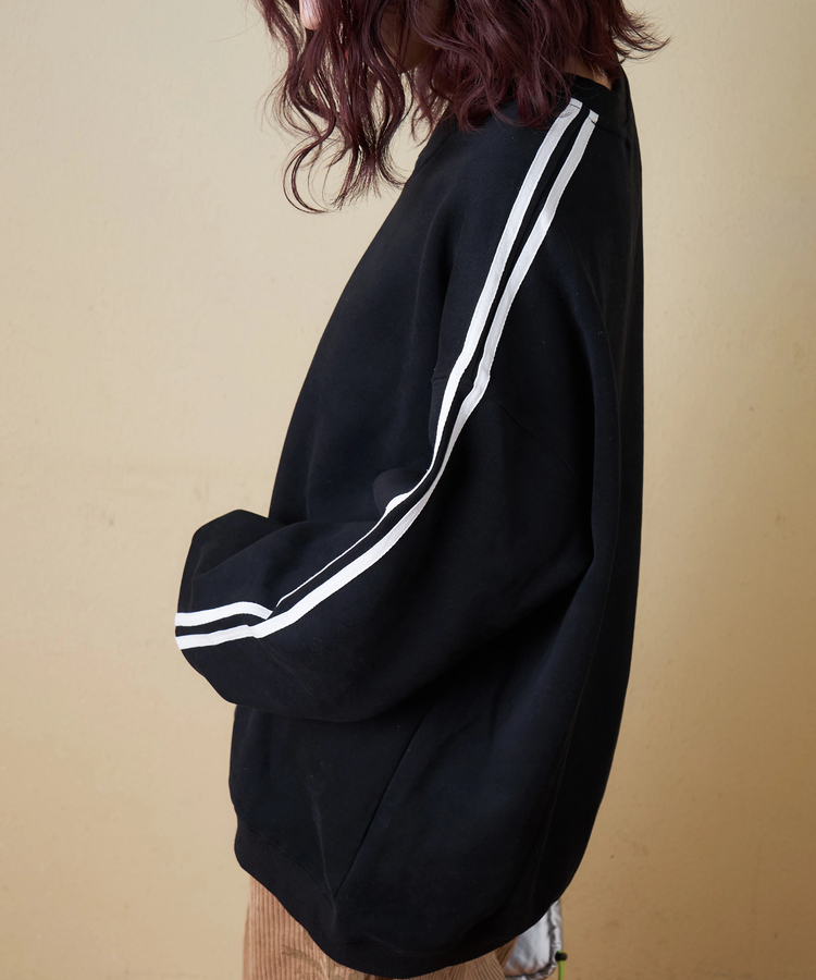 CUBE SUGAR(キューブシュガー) |【秋冬新作】袖ライン Vネック プルオーバー