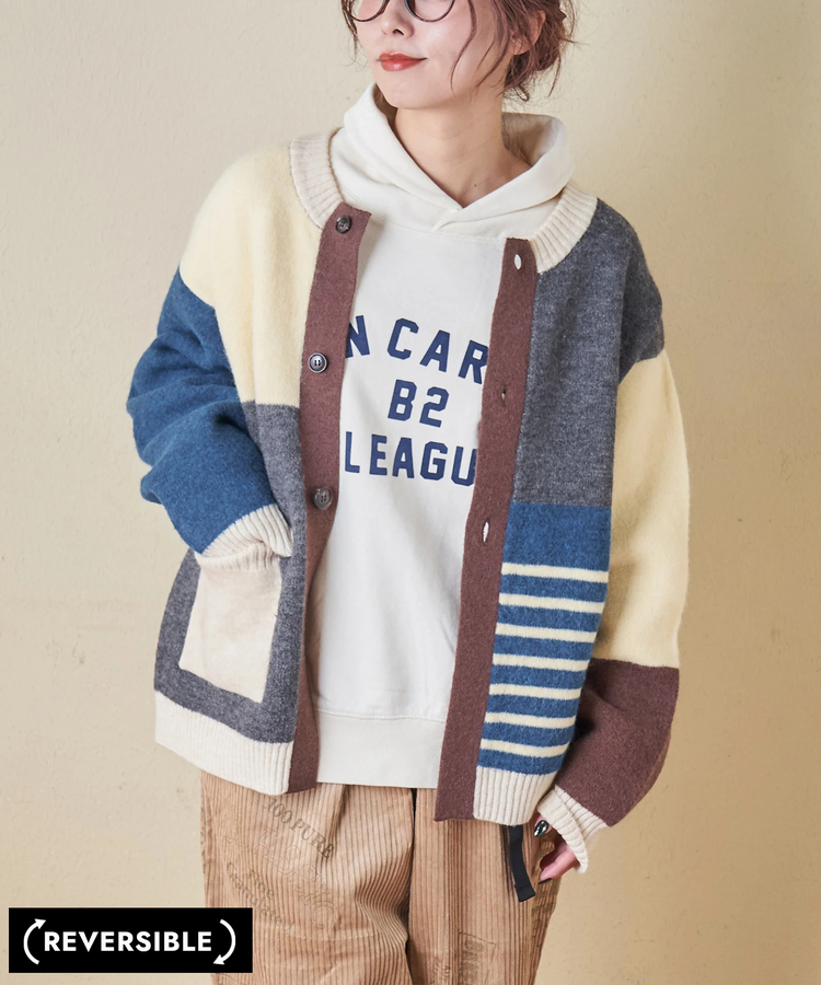 CUBE SUGAR(キューブシュガー) |【秋冬新作】アンチピリング ニット リバーシブル カーディガン