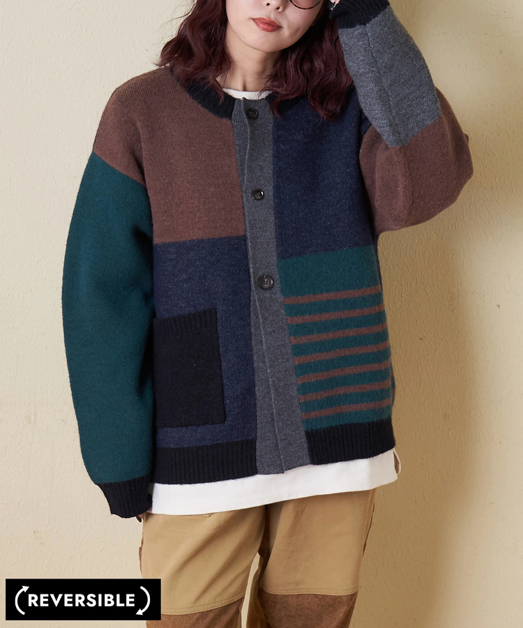 CUBE SUGAR(キューブシュガー) |【秋冬新作】アンチピリング ニット リバーシブル カーディガン