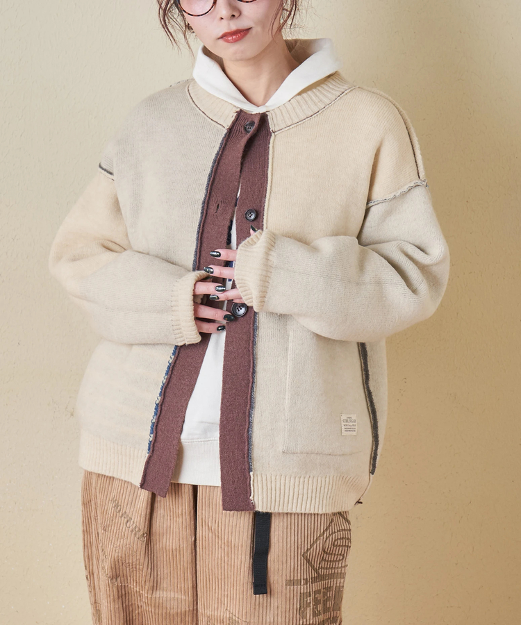 CUBE SUGAR(キューブシュガー) |【秋冬新作】アンチピリング ニット リバーシブル カーディガン