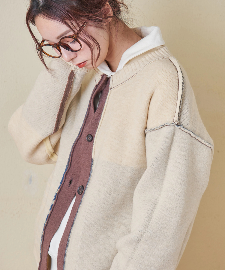 CUBE SUGAR(キューブシュガー) |【秋冬新作】アンチピリング ニット リバーシブル カーディガン