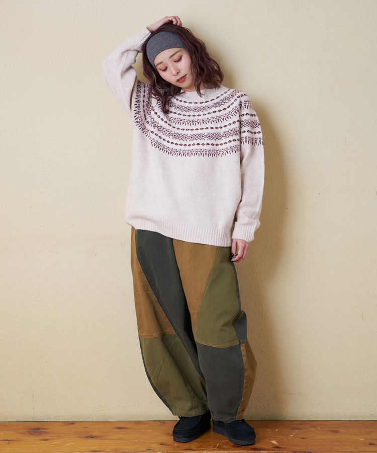 CUBE SUGAR(キューブシュガー) |【冬新作】求心 ニット ラグラン プルオーバー