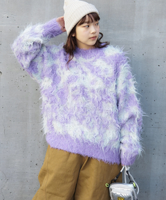 【TIME SALE★1/20まで】シャギー ニット クルーネック プルオーバー