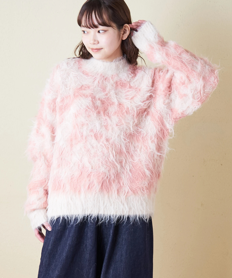 CUBE SUGAR(キューブシュガー) |【冬新作】シャギー ニット クルーネック プルオーバー