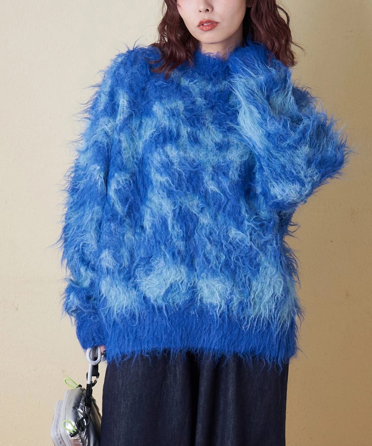 CUBE SUGAR(キューブシュガー) |【冬新作】シャギー ニット クルーネック プルオーバー