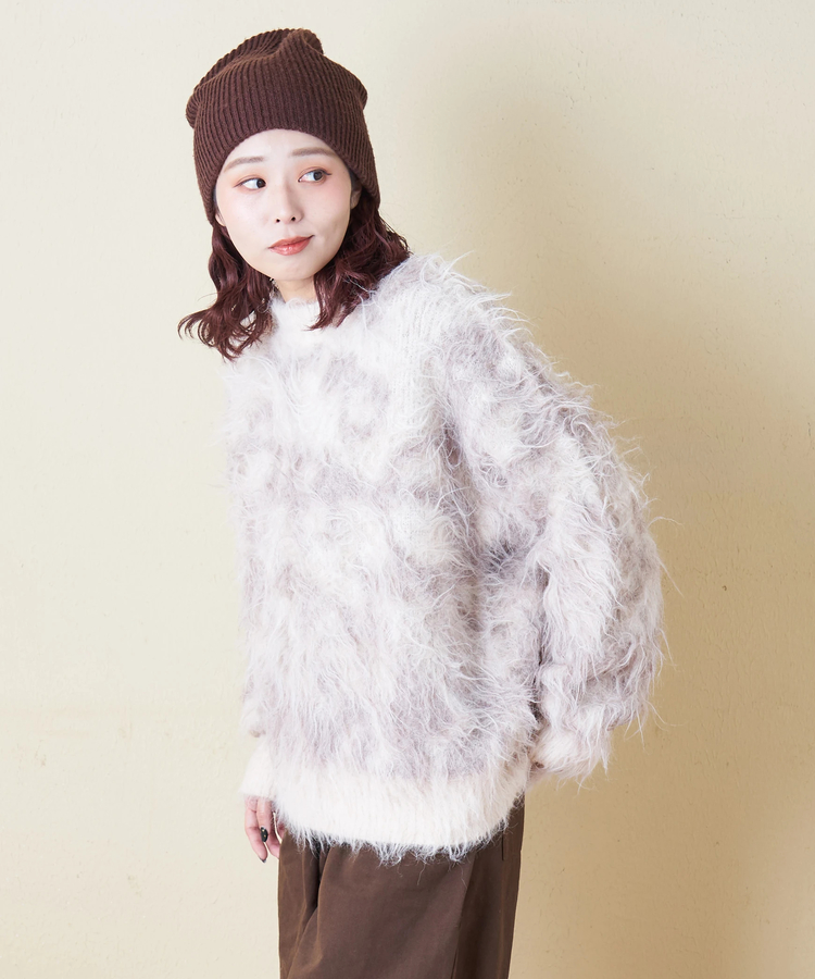 CUBE SUGAR(キューブシュガー) |【冬新作】シャギー ニット クルーネック プルオーバー