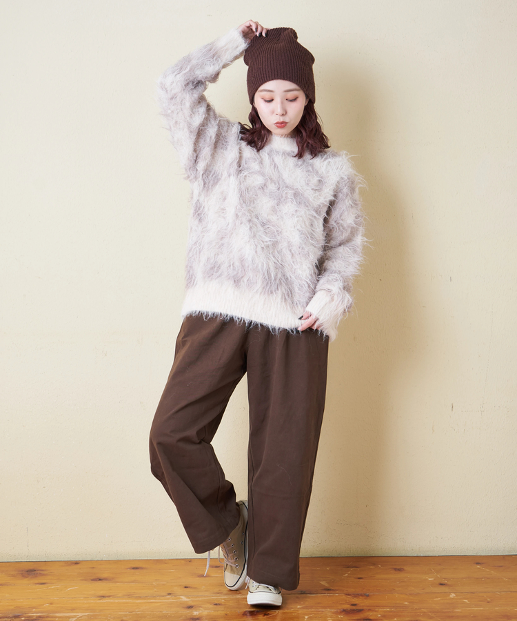 CUBE SUGAR(キューブシュガー) |【冬新作】シャギー ニット クルーネック プルオーバー