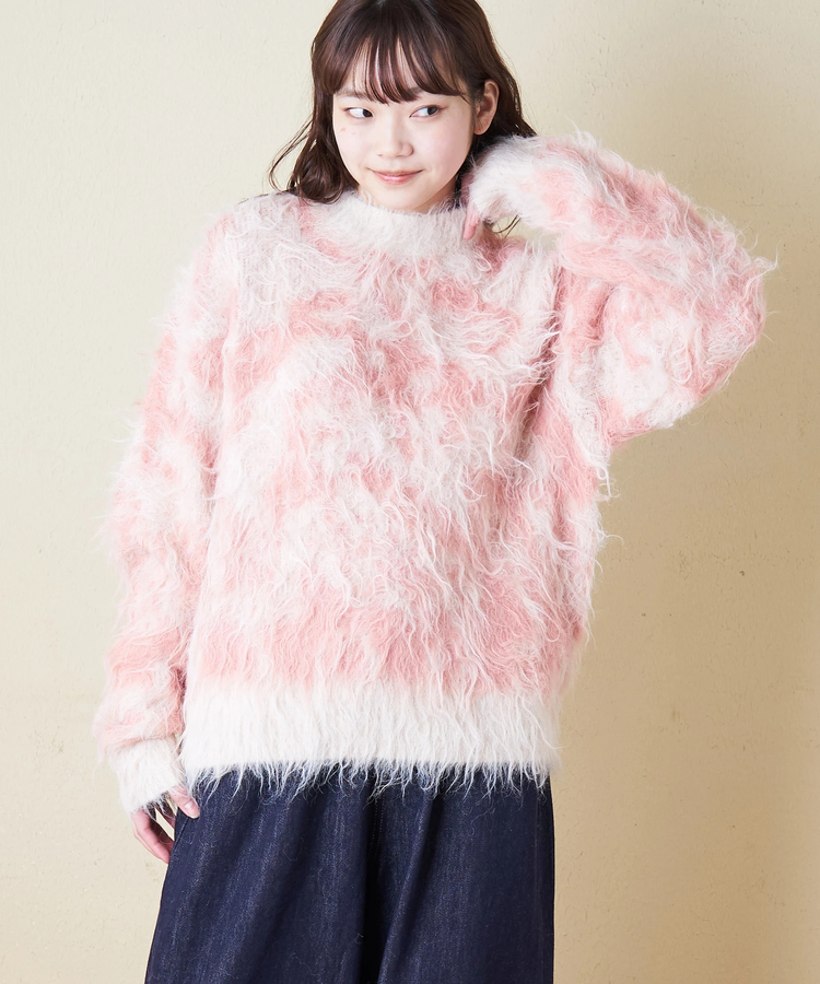 CUBE SUGAR(キューブシュガー) |【冬新作】シャギー ニット クルーネック プルオーバー