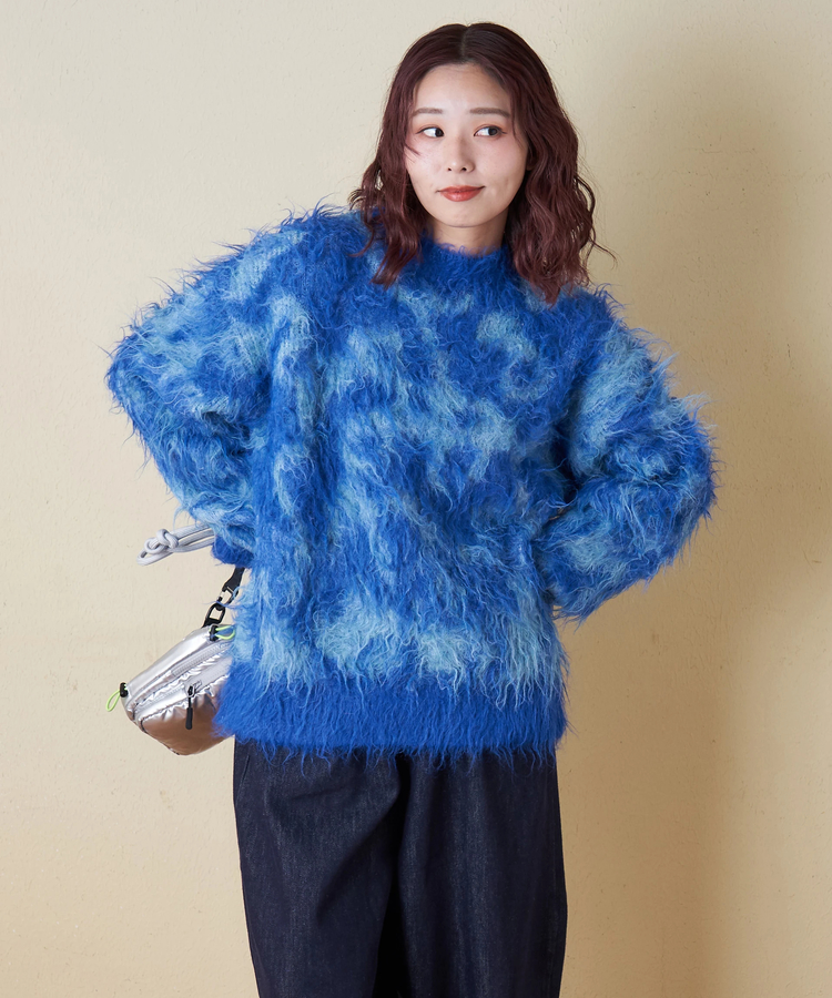 CUBE SUGAR(キューブシュガー) |【冬新作】シャギー ニット クルーネック プルオーバー