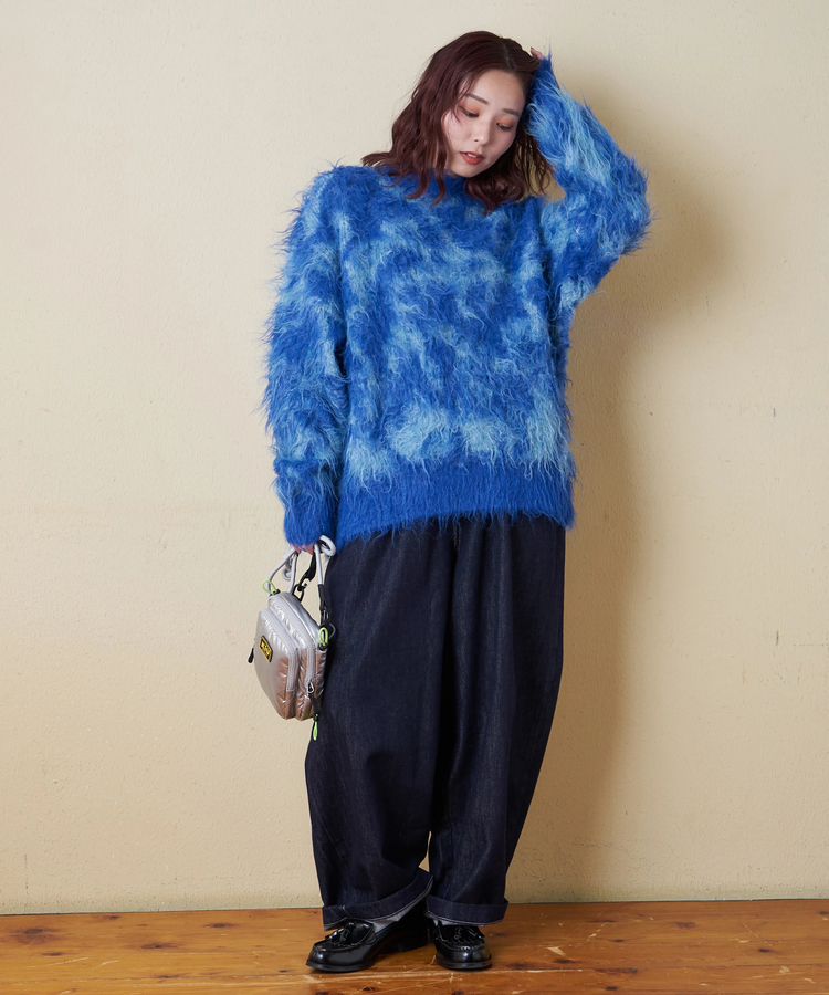 CUBE SUGAR(キューブシュガー) |【冬新作】シャギー ニット クルーネック プルオーバー